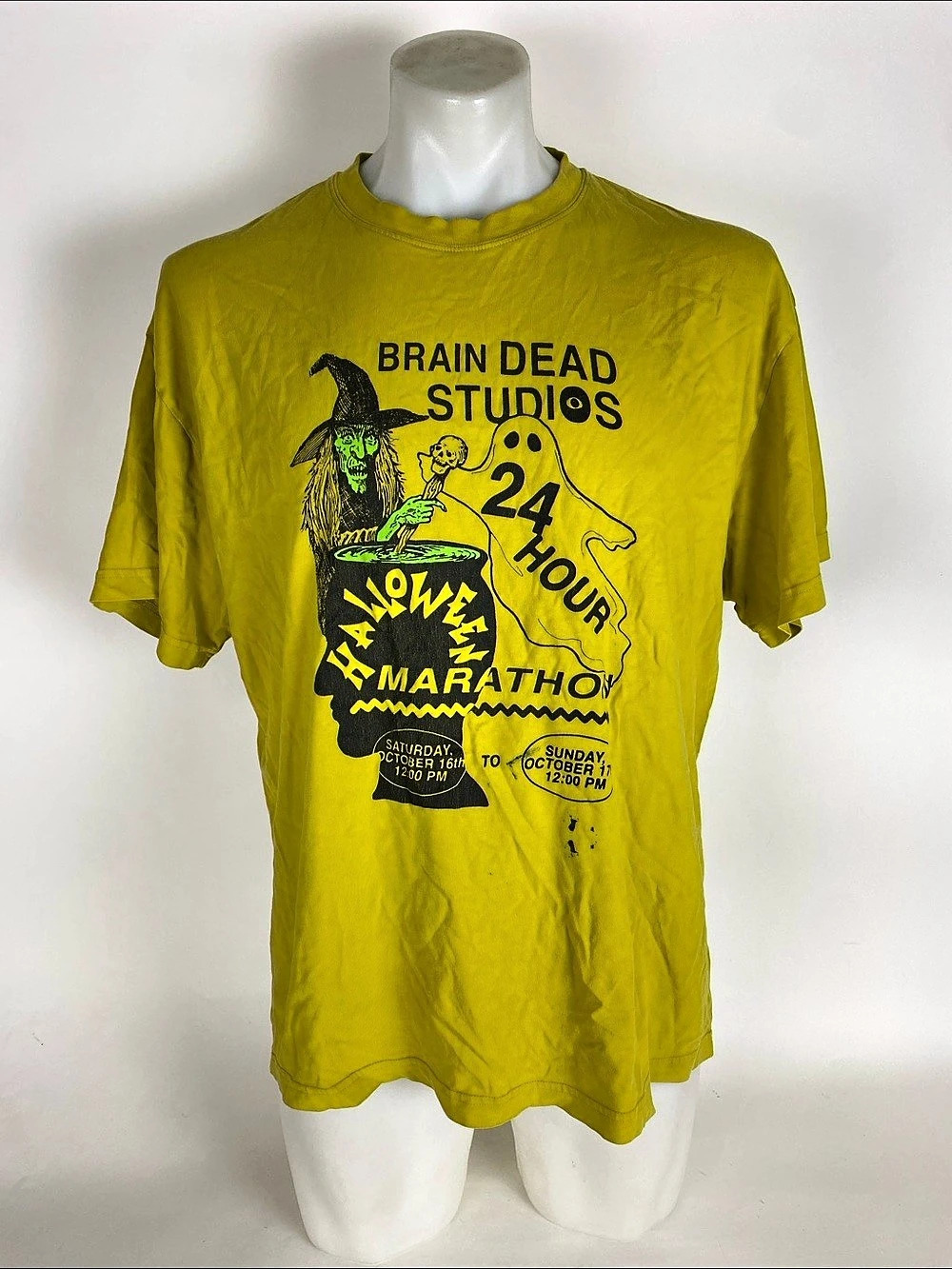 Brain Dead Studios 24 Hour Halloween Marathon T-Shirt Graphic Tee men’s size lar